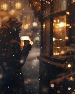 Day 12 ❄️☕Peeking into the warmth of a cozy holiday café — where the glow of twinkling lights beckons. As the nights grow longer, hearts gather, sharing tales and laughter over steaming cups.#CaféMagic #WinterWarmth